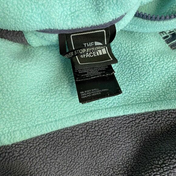 the North Face Fleece Full Zip mock neck Jacket Shell rock Color block Sz Xs - Picture 11 of 11
